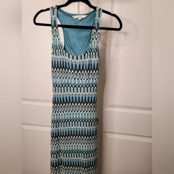 Blue Patterned Maxi Dress - Picture 2 of 4